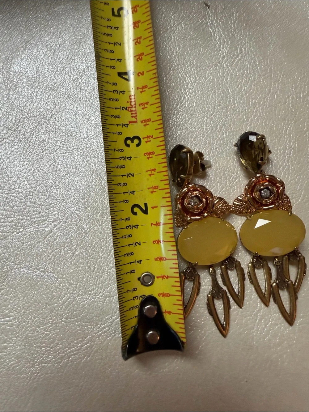 J. Crew Gold-Tone Yellow Drop Floral Dangle Earrings